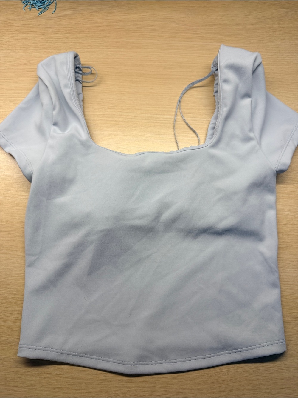 lululemon wonderunder smooth cover square neck t -shirt Light Blue